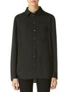 Avec Les Filles Boyfriend Printed Button-down Shirt