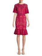 Tadashi Shoji Ruffle Lace Sheath Dress
