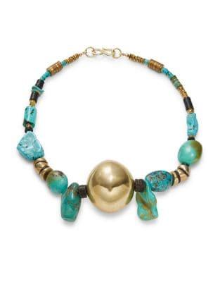 Robert Lee Morris Collection Beaded Turquoise Collar Necklace