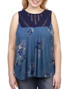 Lucky Brand Plus Plus Floral Printed Top