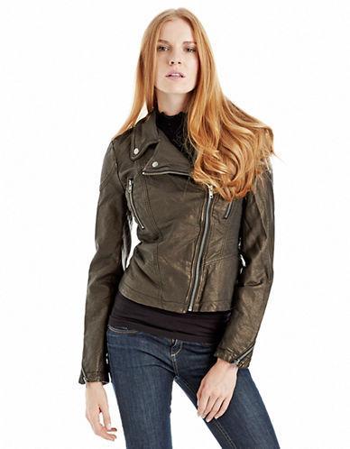 Free People Metallic Vegan Leather Jacket