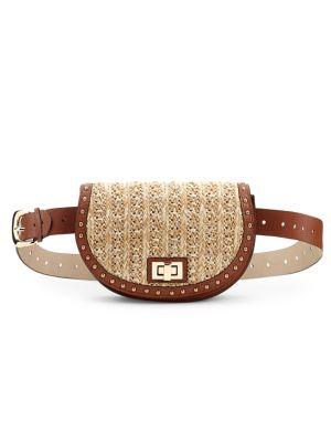 Steve Madden Straw Studded Belt Bag