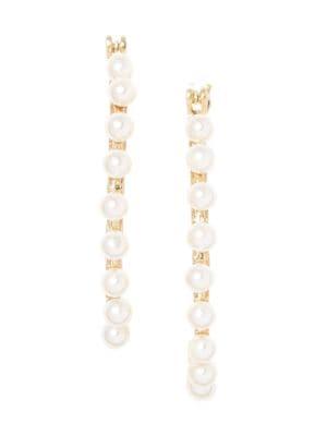 Sole Society Goldtone & Faux Pearl Hoop Earrings