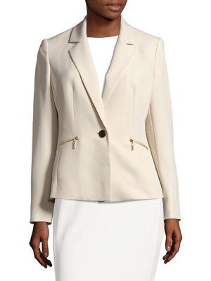 Nipon Boutique Single-button Zip-trim Jacket