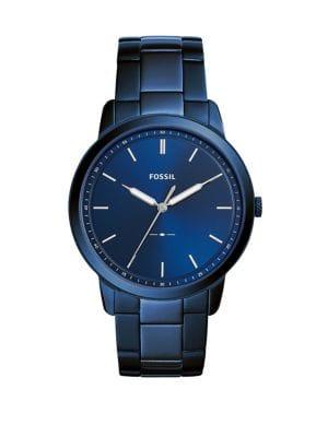Fossil The Minimalist Three-hand Ocean Blue Stainless Steel Bracelet Watch