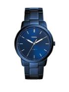 Fossil The Minimalist Three-hand Ocean Blue Stainless Steel Bracelet Watch