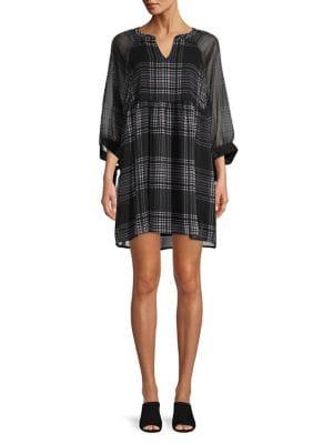 Vero Moda Plaid Sheer-sleeve Mini Dress