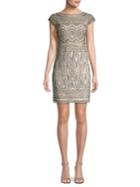 Aidan By Aidan Mattox Beaded Cap Sleeve Dress