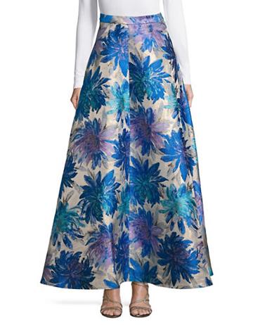 Belle By Badgley Mischka Floral-print Flared Skirt