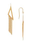 Lord & Taylor 14k Gold Triangle Chainlink Linear Drop Earrings