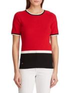 Lauren Ralph Lauren Color-blocked Cotton-blend Top