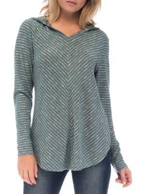 B Collection By Bobeau Brushed Stripe Hoodie