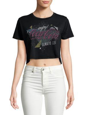 Recycled Karma Coca Cola Cotton Cropped Top