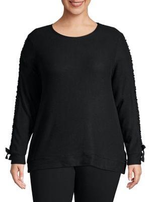 Marc New York Performance Plus Tied-stripe Sleeve Top