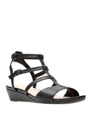 Clarks Parram Spice Leather Cage Sandals