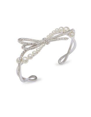 Nadri Bow Pearl Bracelet