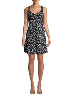 Michael Michael Kors Floral V-neck Sleeveless Dress