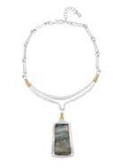 Robert Lee Morris Bold Moves Two-tone Plated Sculptural Pendant Necklace
