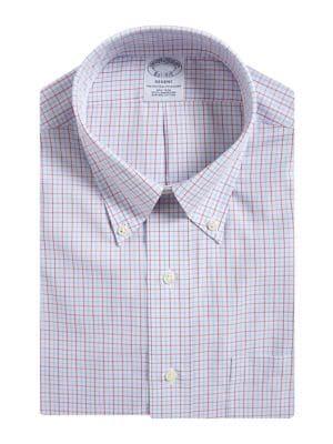 Brooks Brothers Windowpane Regent-fit Cotton Dress Shirt