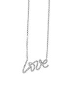 Effy Novelty Diamond And 14k White Gold Love Pendant Necklace
