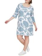 Junarose Plus Three Quarter Sleeve Printed Dress