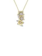 Sonatina White Sapphire & 0.2 Tcw Diamond Flower Pendant Necklace
