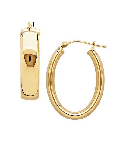 Lord & Taylor 14k Yellow Gold Oval Hoops, 0.9in