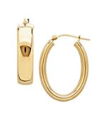 Lord & Taylor 14k Yellow Gold Oval Hoops, 0.9in