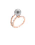 Michael Kors Modern Classic Grey Faux-pearl Pave Open Ring