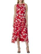 Tahari Arthur S. Levine Floral Chiffon Keyhole Midi Dress