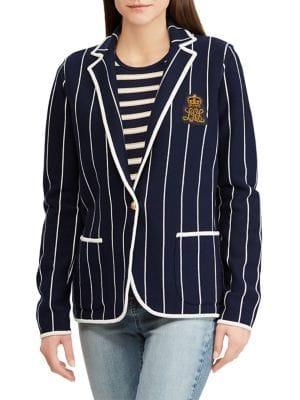 Lauren Ralph Lauren Striped Notch Blazer