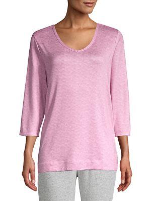 Nuit Rouge Three-quarter Sleeve V-neck Top