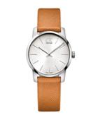 Calvin Klein Stainless Steel And Leather Watch