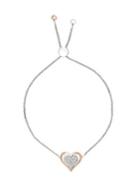 Lord & Taylor Diamond, 14k Rose Gold And Silver Bolo Heart Bracelet