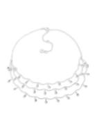 Anne Klein Silvertone 3-row Shaky Crystal Necklace