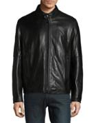 Marc New York Zip-front Leather Moto Jacket