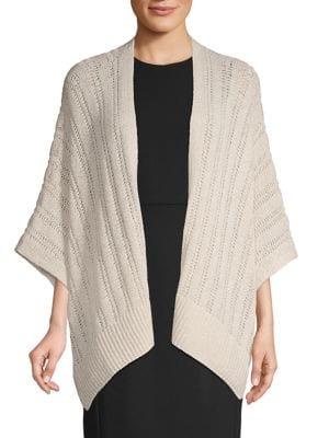Jones New York Stripe-stitch Batwing Cardigan