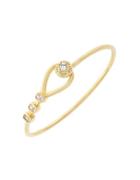 Cole Haan Cubic Zirconia And 12k Gold-plated Logo Thin Bangle