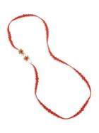 Miriam Haskell Coral Beaded Strand Necklace