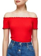 Miss Selfridge Short-sleeve Lettuce Bardot