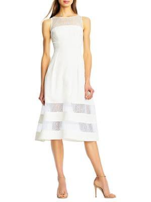 Aidan By Aidan Mattox Banded Lace A-line Dress