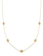 Lord & Taylor 18k Yellow Gold Beaded Station Necklace