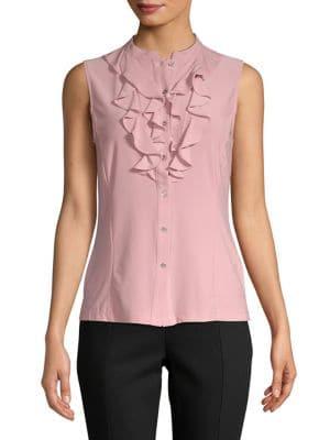 Tahari Arthur S. Levine Petite Ruffle Knit Blouse