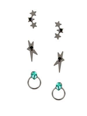 Bcbgeneration Red Carpet Confetti Hematite Star Stud Earring Set