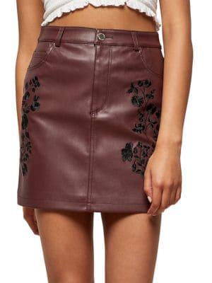 Miss Selfridge Embroidered Floral Mini Skirt