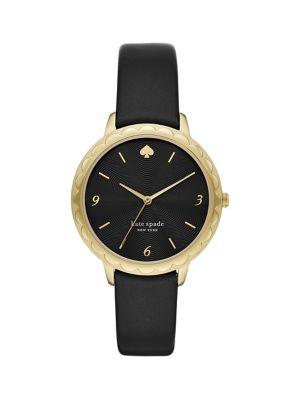Kate Spade New York Morningside Three-hand Black Leather Watch