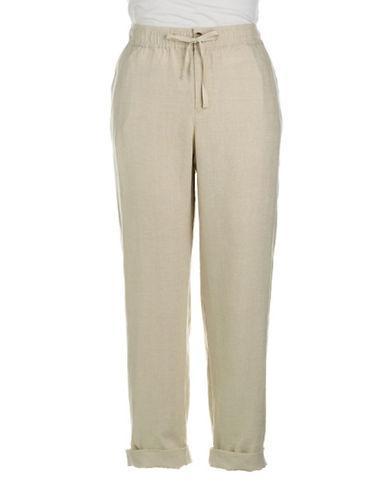 Lord & Taylor Plus Drawstring Linen Pants