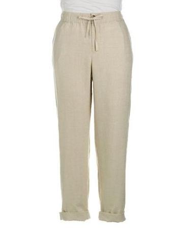 Lord & Taylor Plus Drawstring Linen Pants