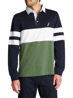Nautica Long-sleeve Rugby Stripe Jersey Polo
