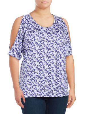Michael Michael Kors Plus Carnation Cold Shoulder Blouse